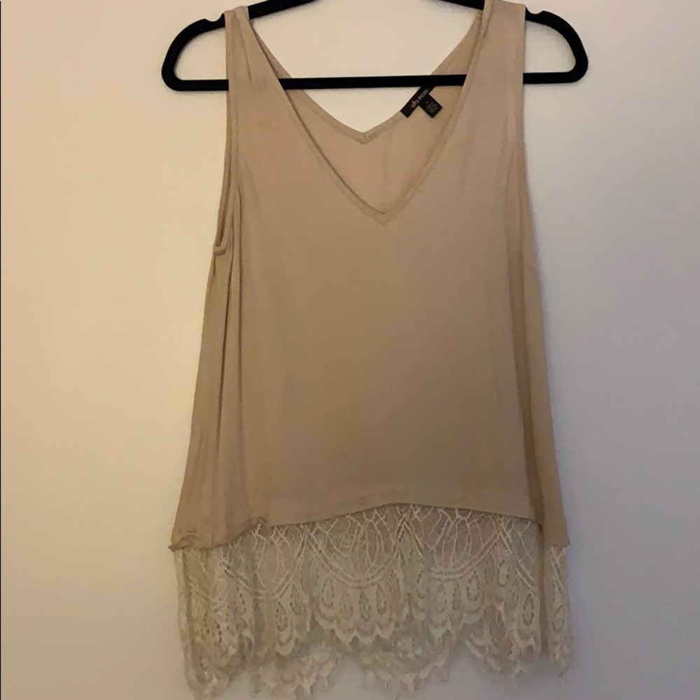 Ella Moss pink blouse with lace trim